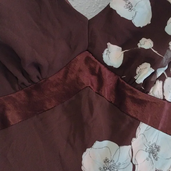 Studio Y Y2K  Floral V-Neck Dress in Brown and Blue size 7/8 - Picture 4 of 16